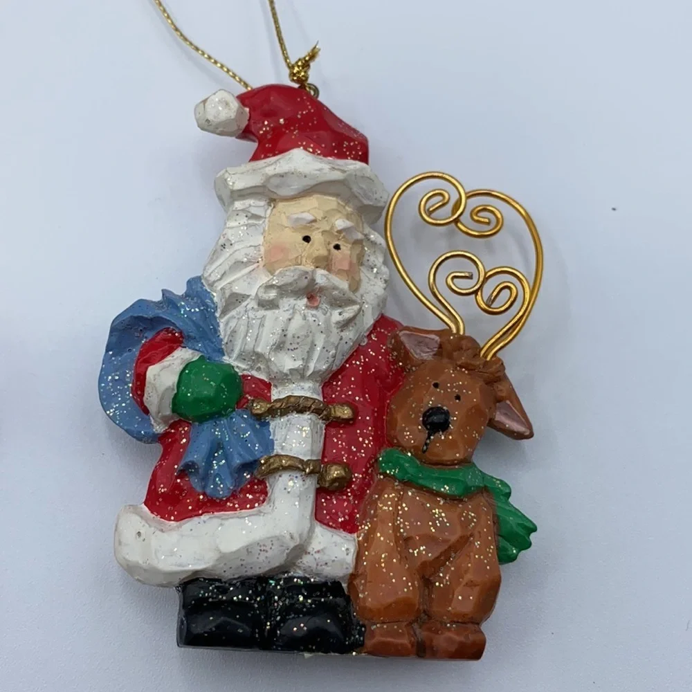 Avon 1998 Folkart Sparkle Ornament Set of 3 Christmas